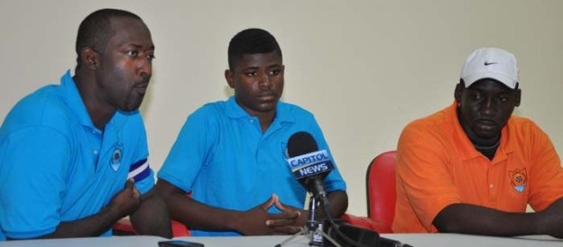 Anguilla-National-Team-Captain-Kevin-Hawley-left-15-year-old-Kenau-Thompson-and-Manager-Nigel-Linton-and-last-night’s-post-match-Press-conference